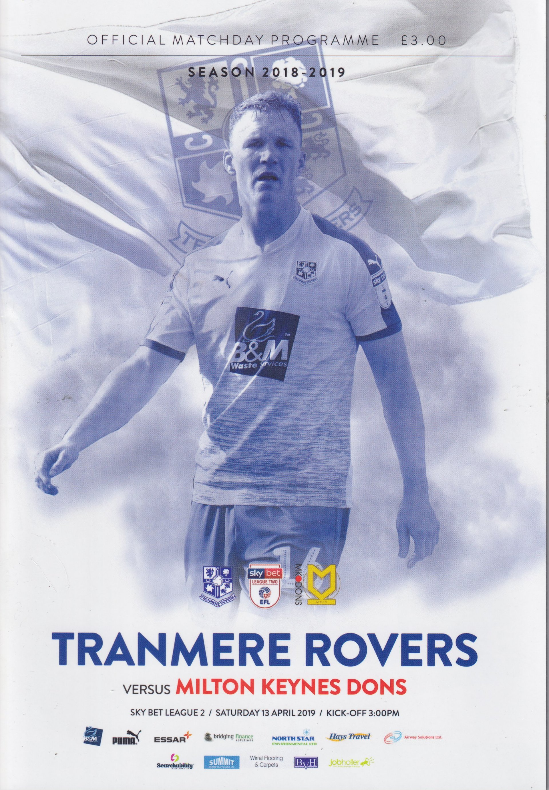 Tranmere Rovers v Milton Keynes Dons match programme